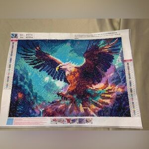 Eagle diamond art finished by a cancer survivor.  Beautiful 30 x 40 cm